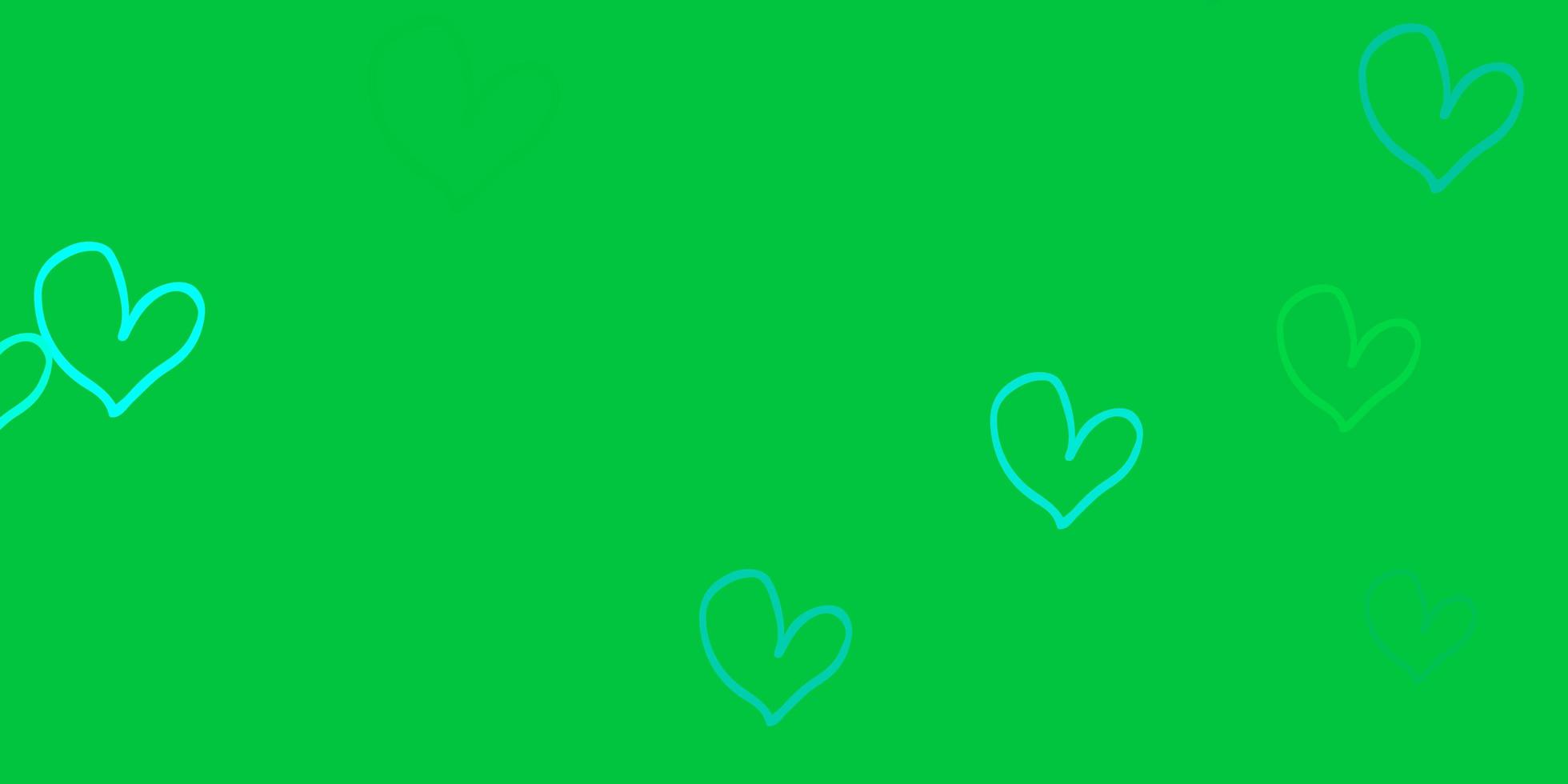 Light Green vector texture with lovely hearts
