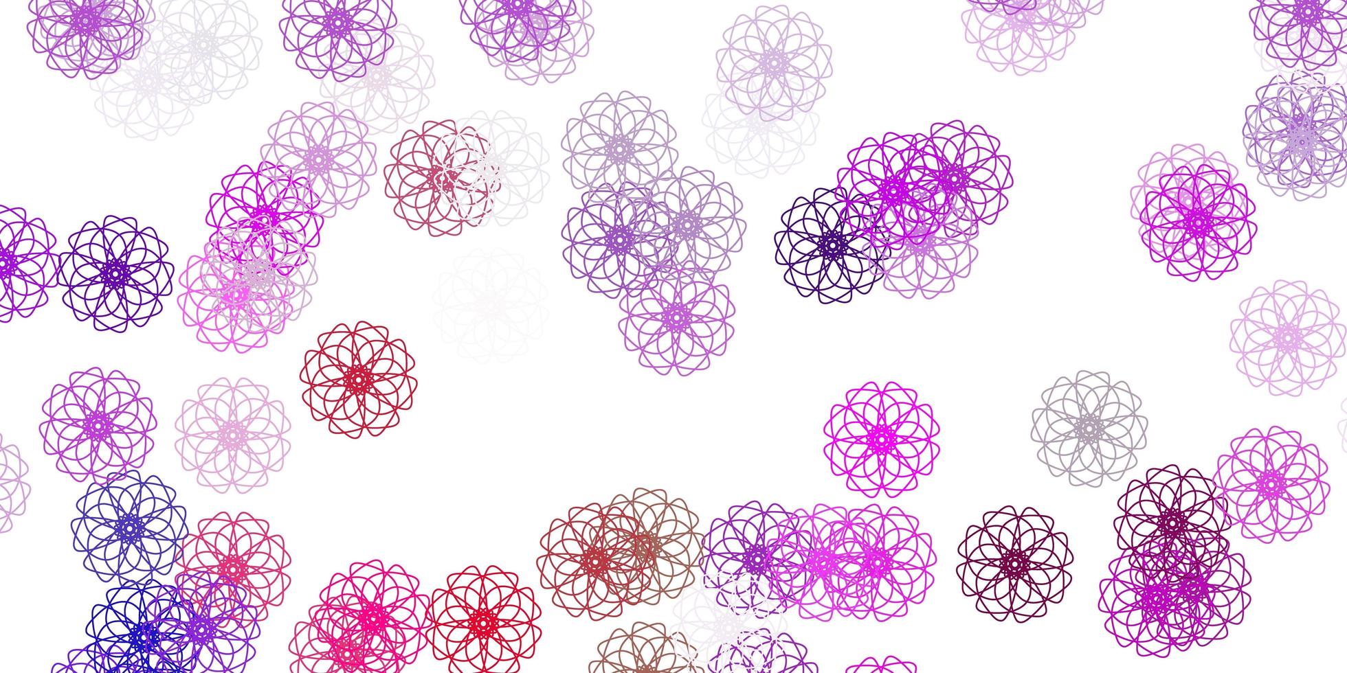 Light multicolor vector doodle template with flowers