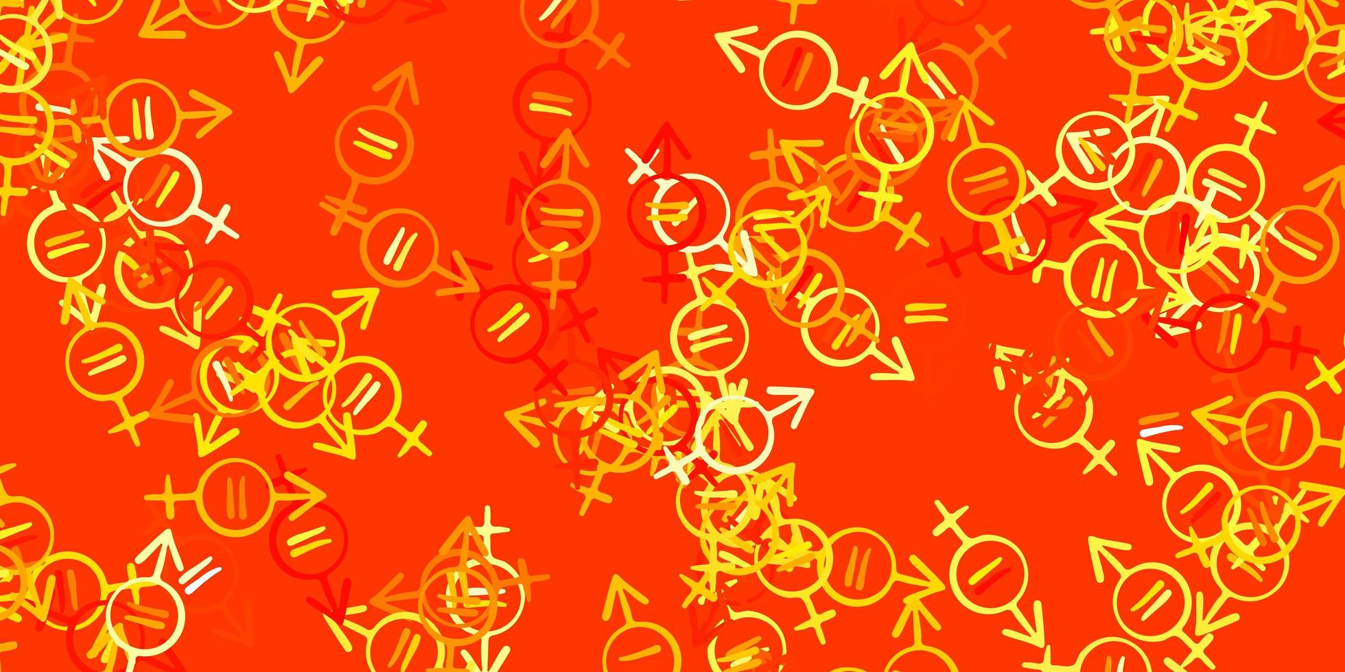 Light Orange vector texture with women rights symbols