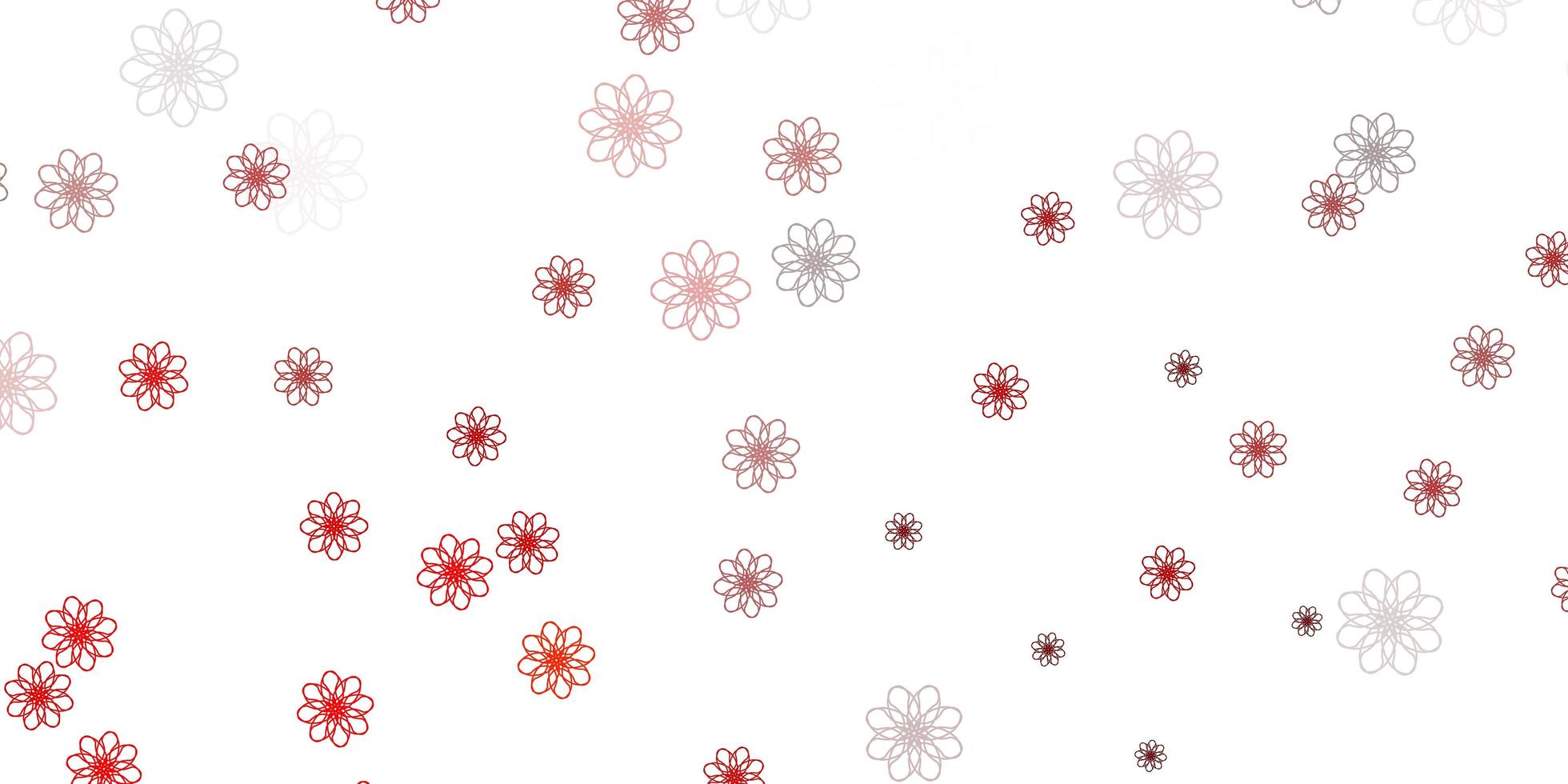 Light Orange vector doodle texture with flowers