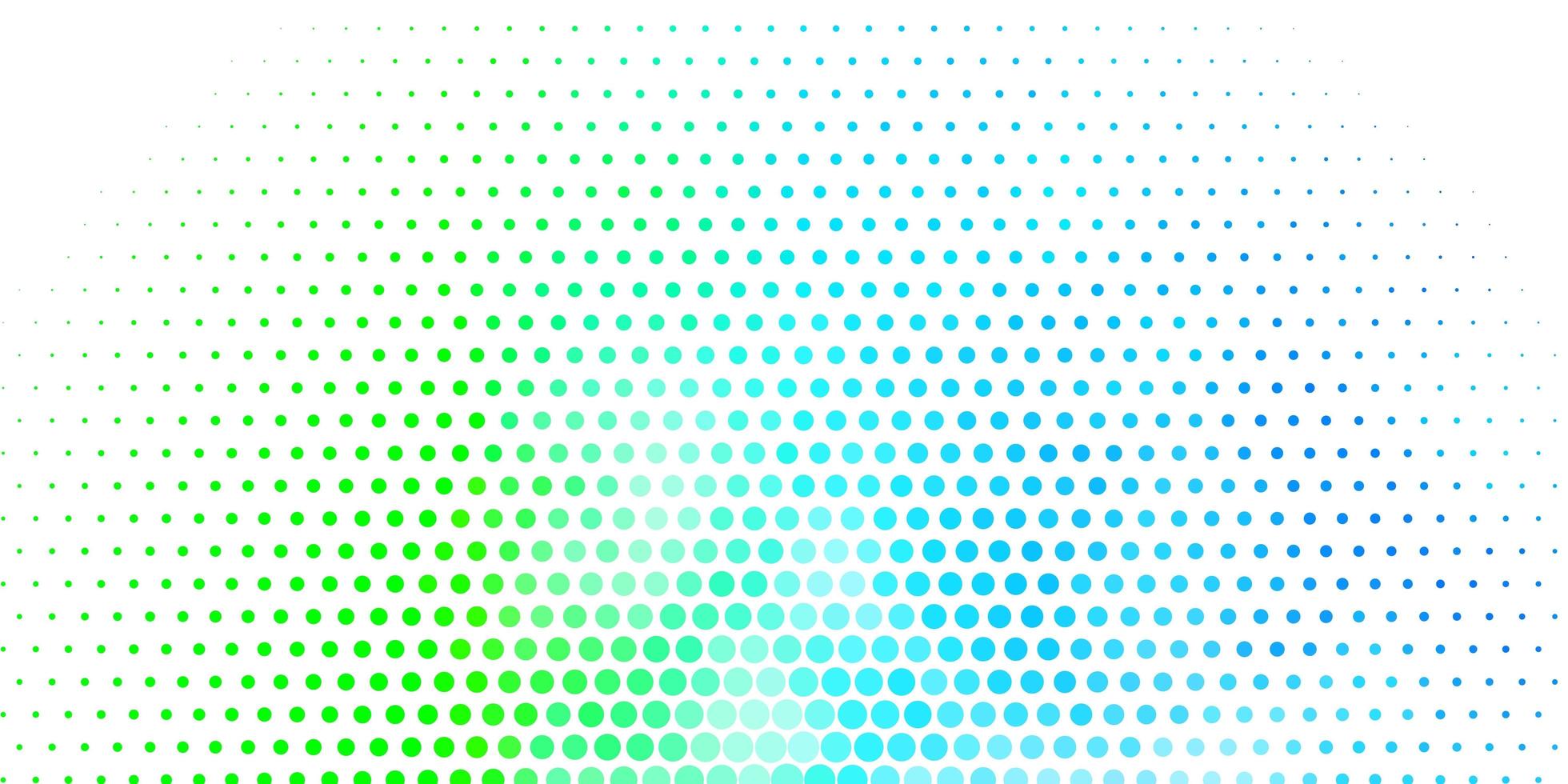 Fondo de vector verde azul claro con puntos brillo ilustración abstracta con patrón de gotas de colores para sitios web