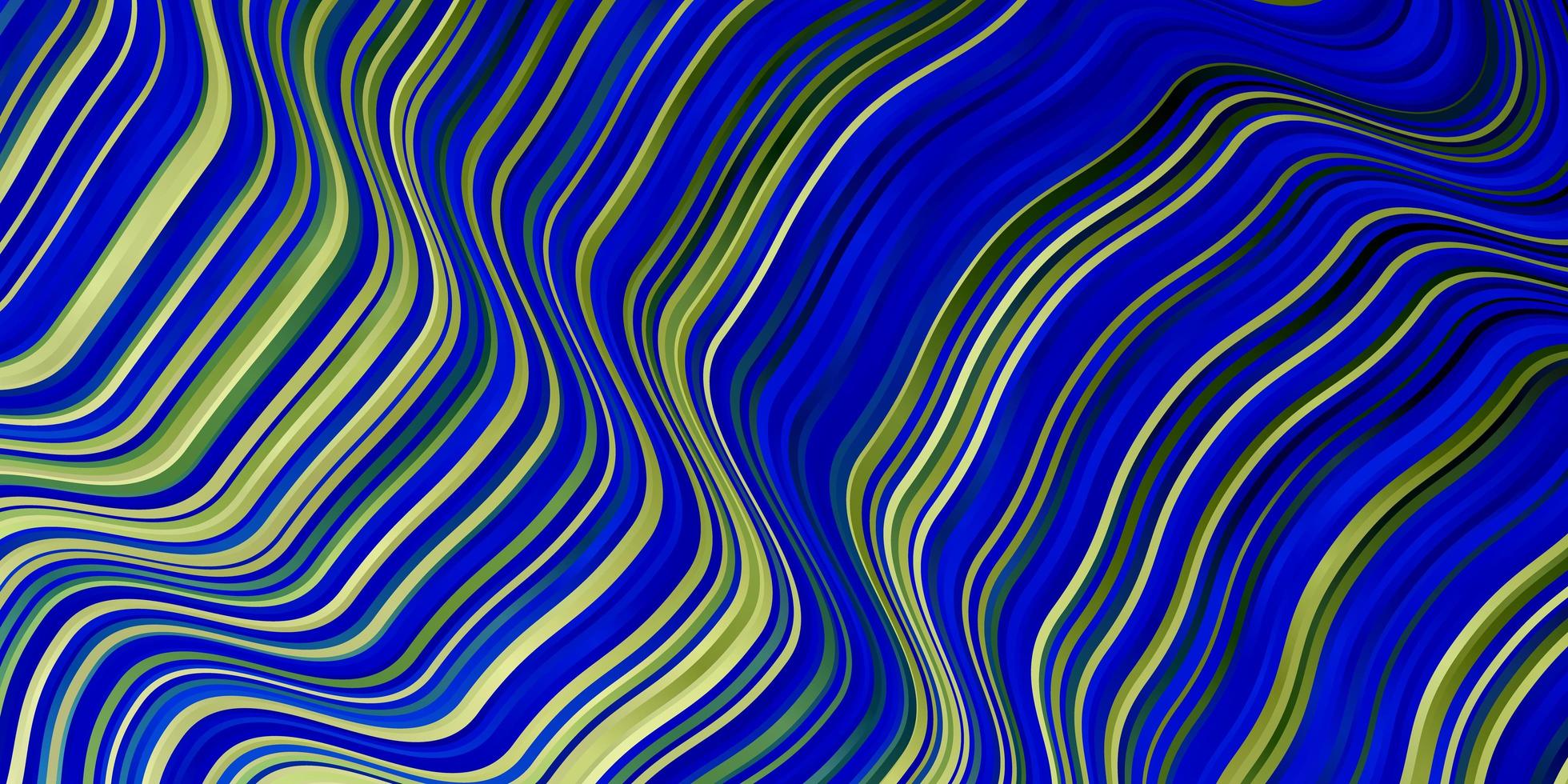Light Blue Green vector pattern with wry lines Brand new colorful illustration with bent lines Smart design for your promotions