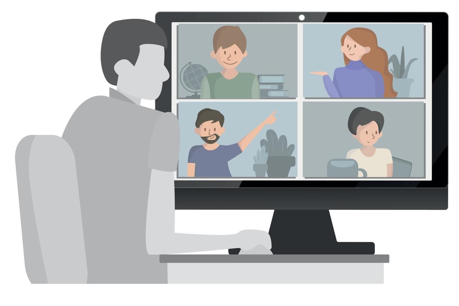 Video conference concept vector