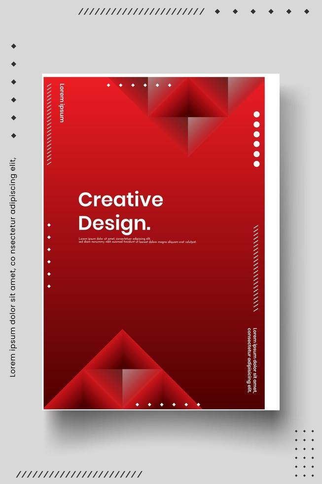 Plantilla de diseño de portada con líneas abstractas estilo moderno degradado de color diferente en el fondo vector