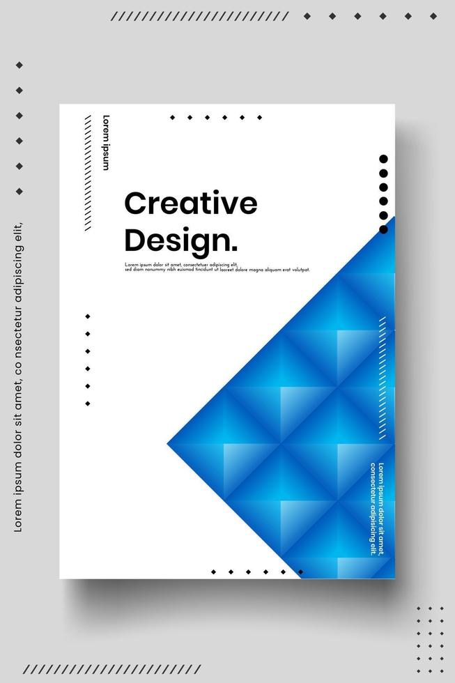 Plantilla de diseño de portada con líneas abstractas estilo moderno degradado de color diferente en el fondo vector