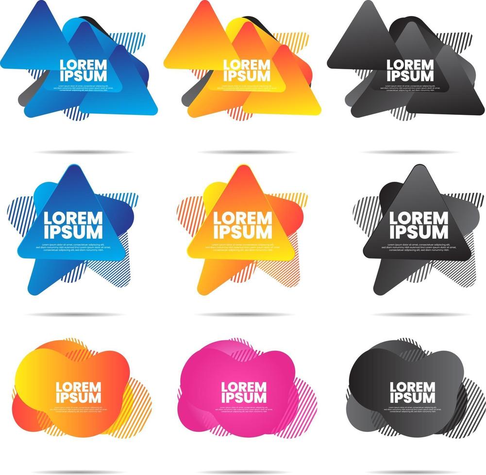 set of Dynamic colorful texture overlapped background vector