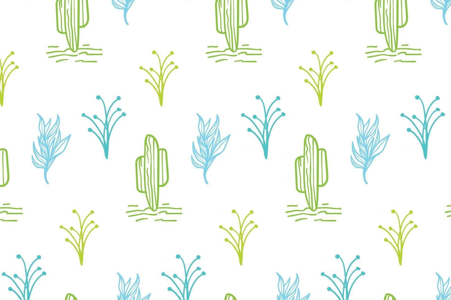vector plant cactus pattern  seamless pattern