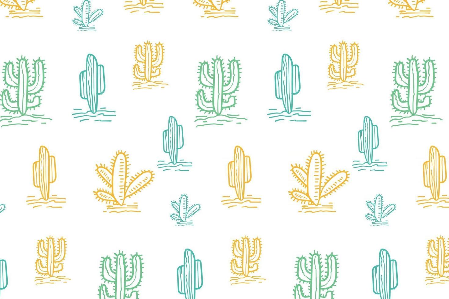 vector plant cactus pattern floral seamless pattern