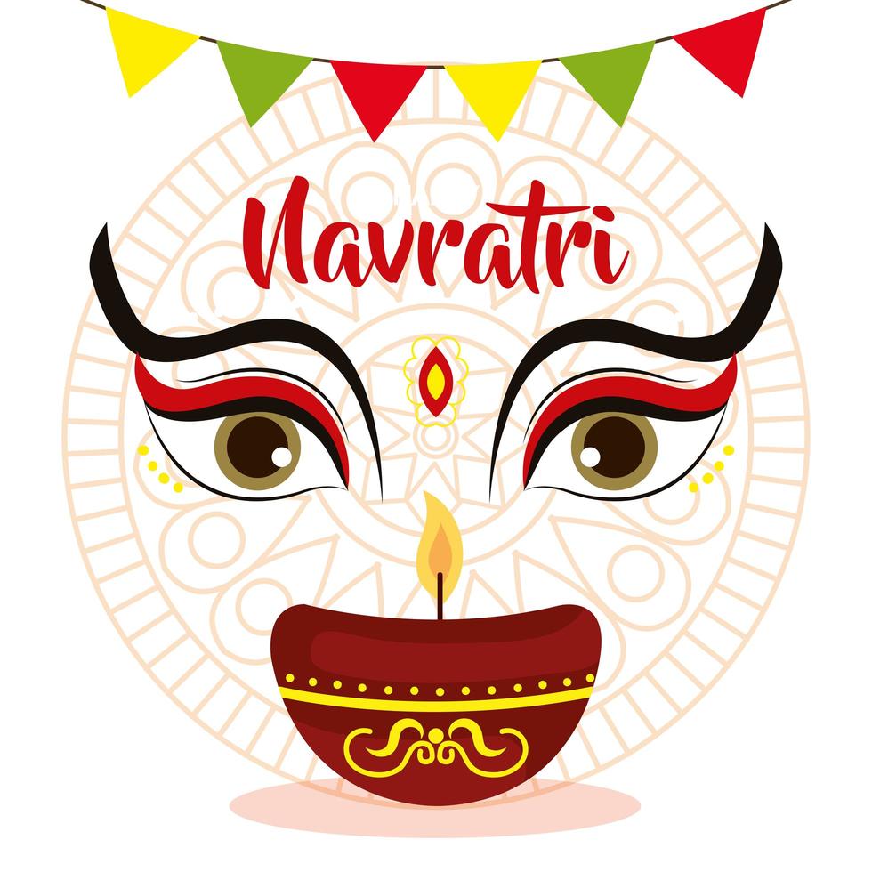 poster of happy navratri celebration vector