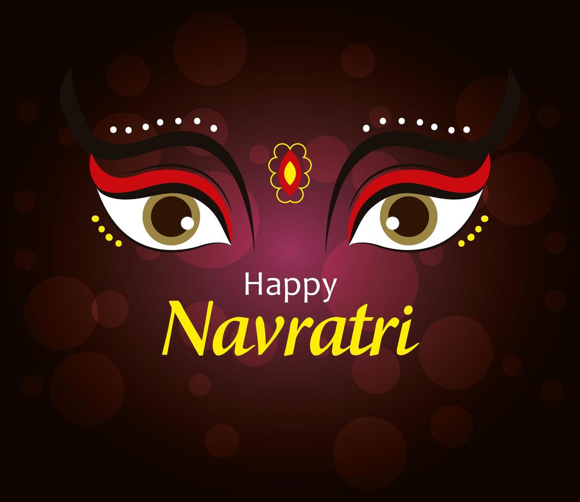 poster of happy navratri celebration vector