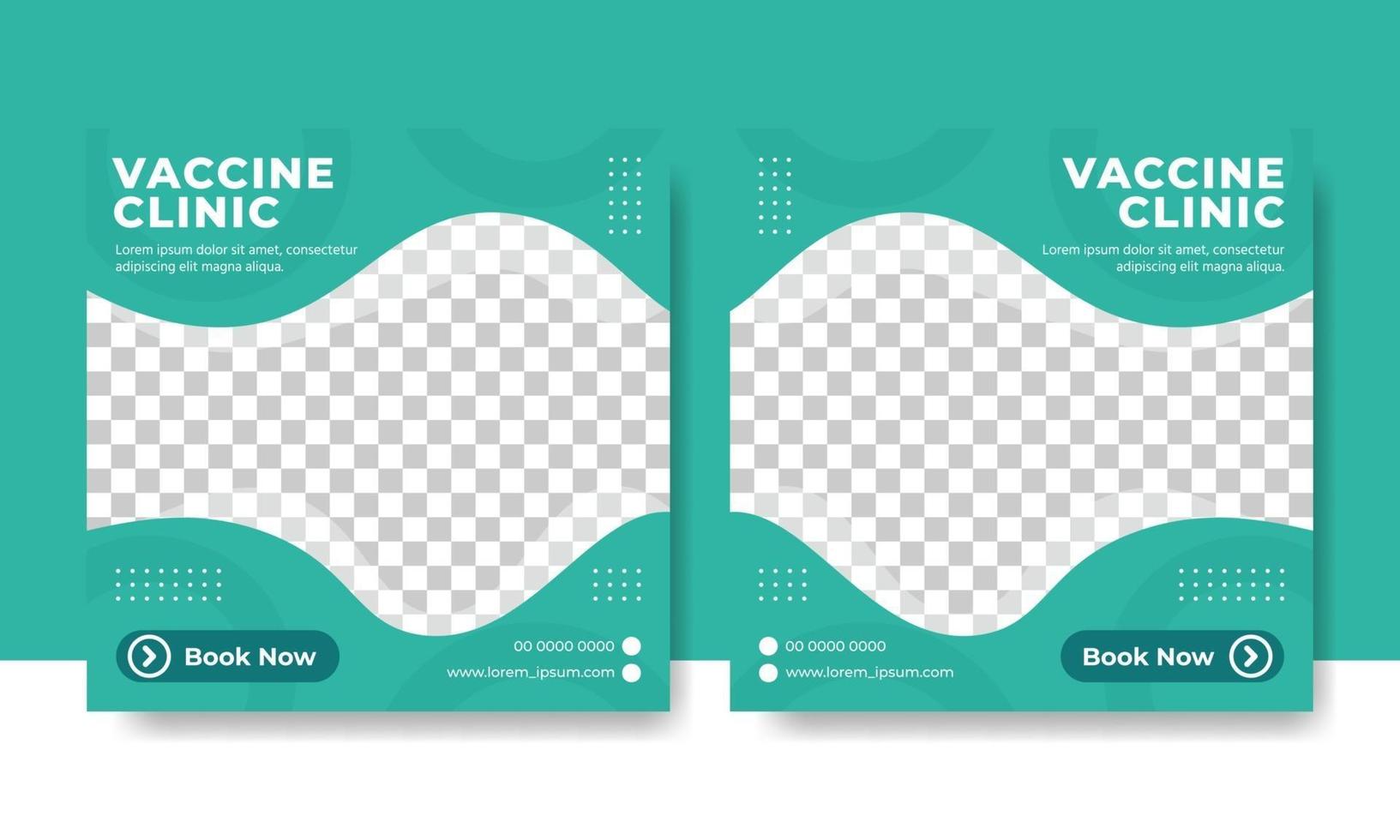 Flyer or social media post template health clinic themed vector