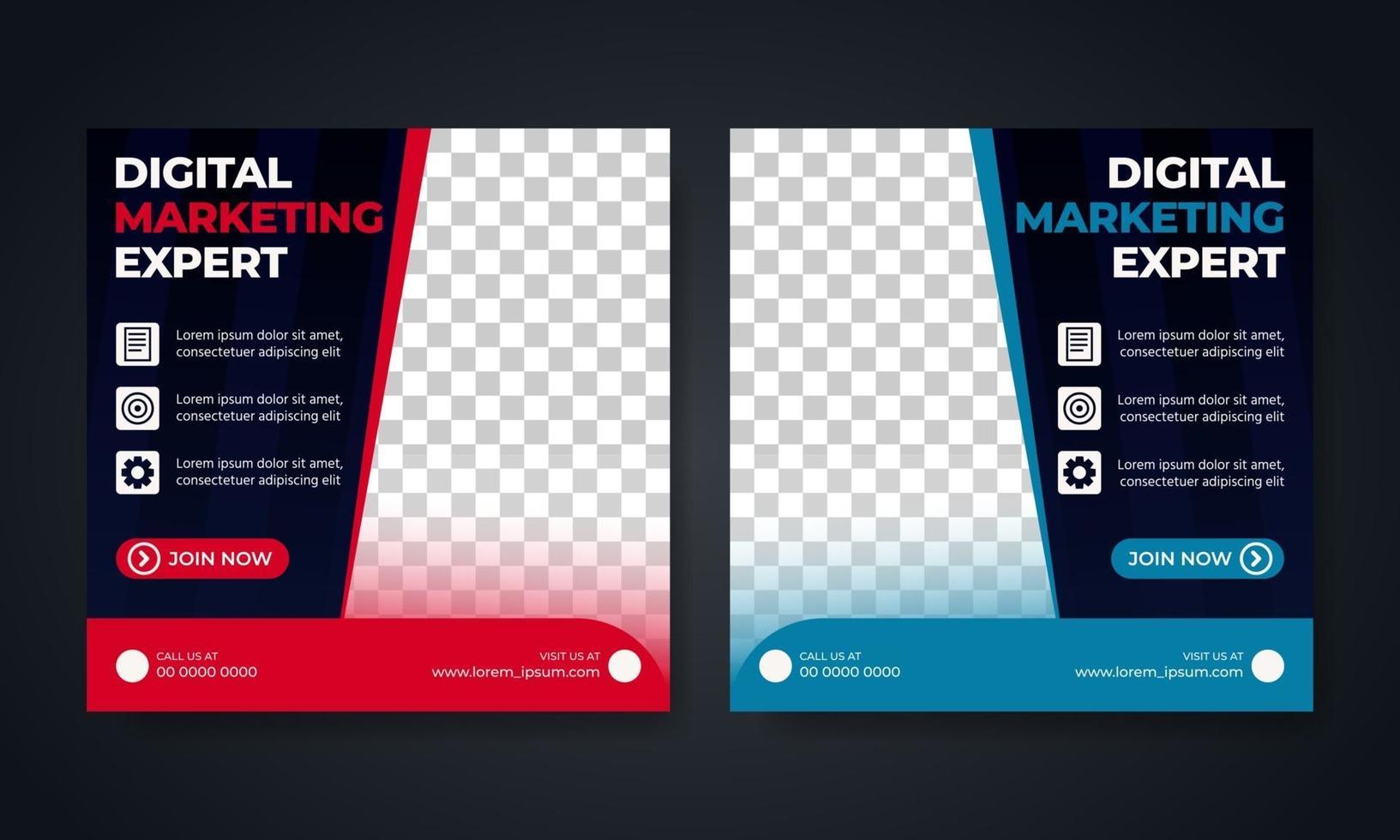 Flyer or social media post template business marketing themed vector