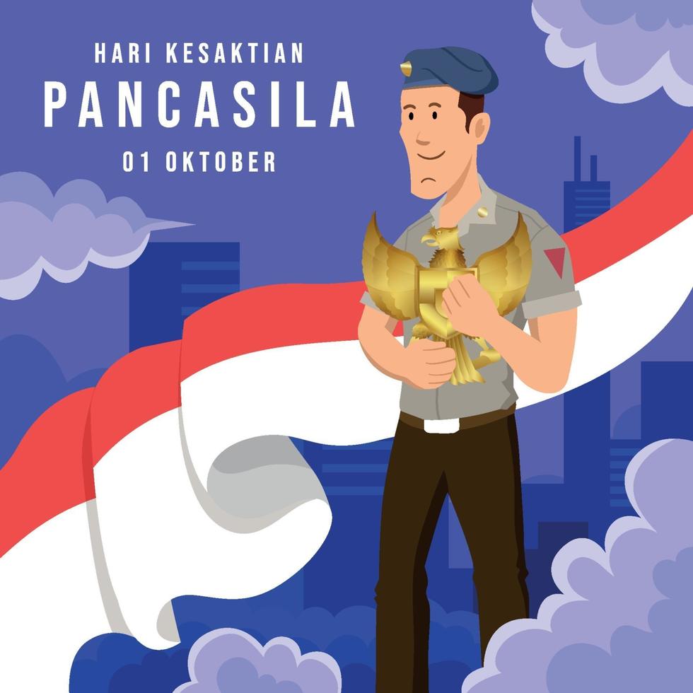 día de la pancasila indonesia vector