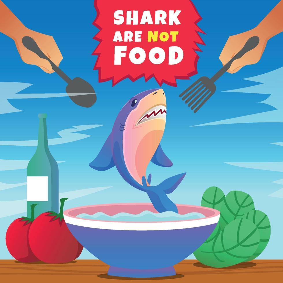 Shark Protection Poster vector