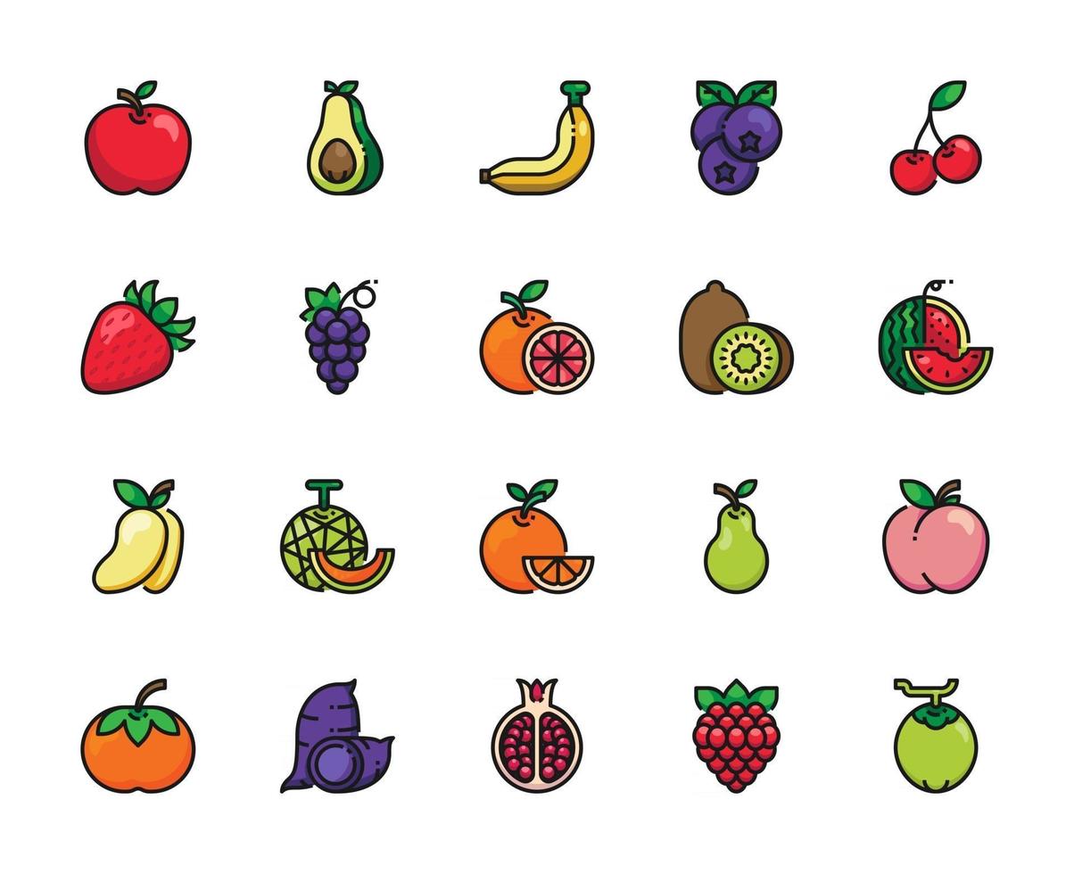 Fruit Filled Outline Icon vector