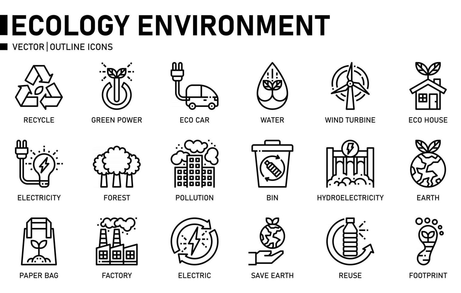 Ecology Environment Outline Icon vector