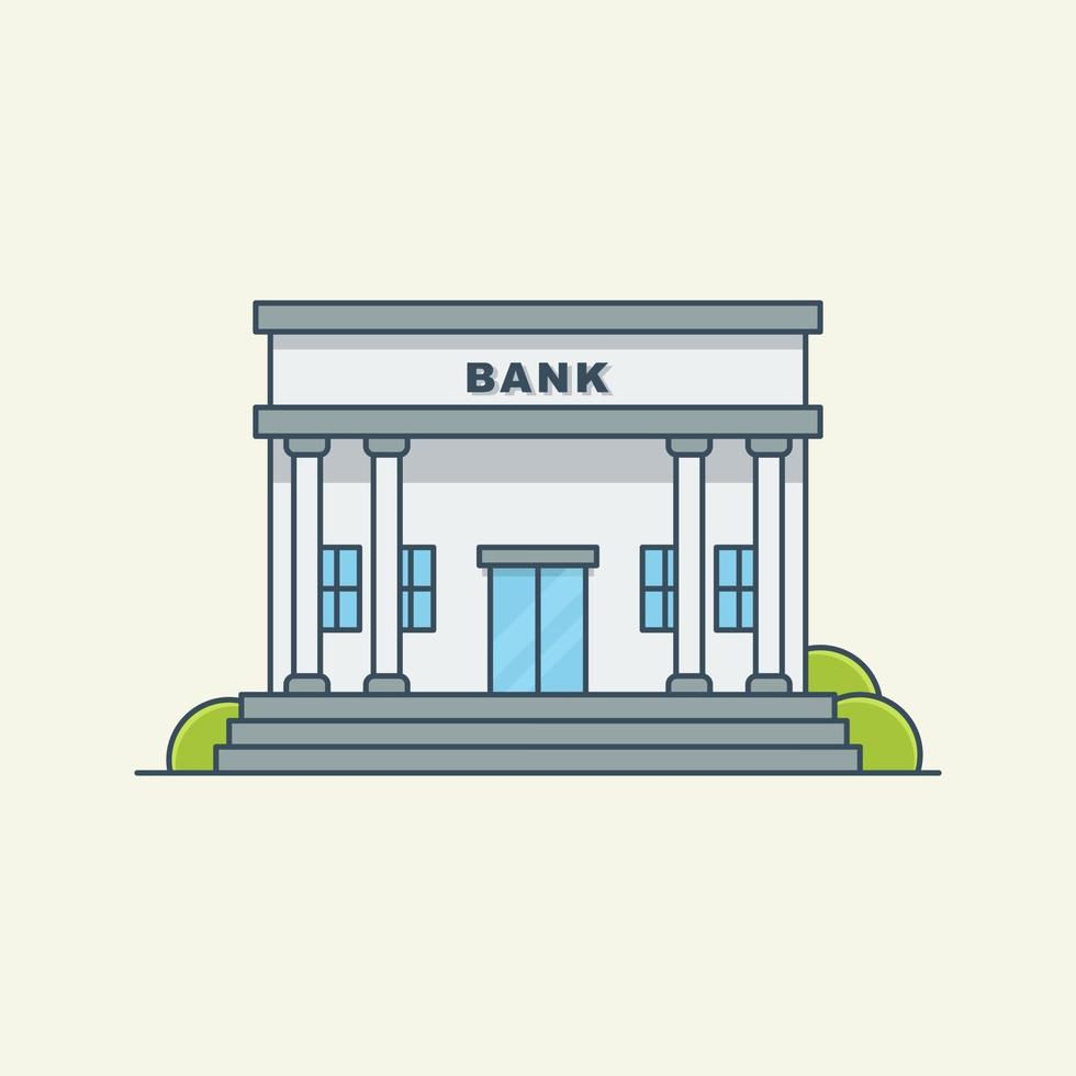 Bank building vector icon illustration