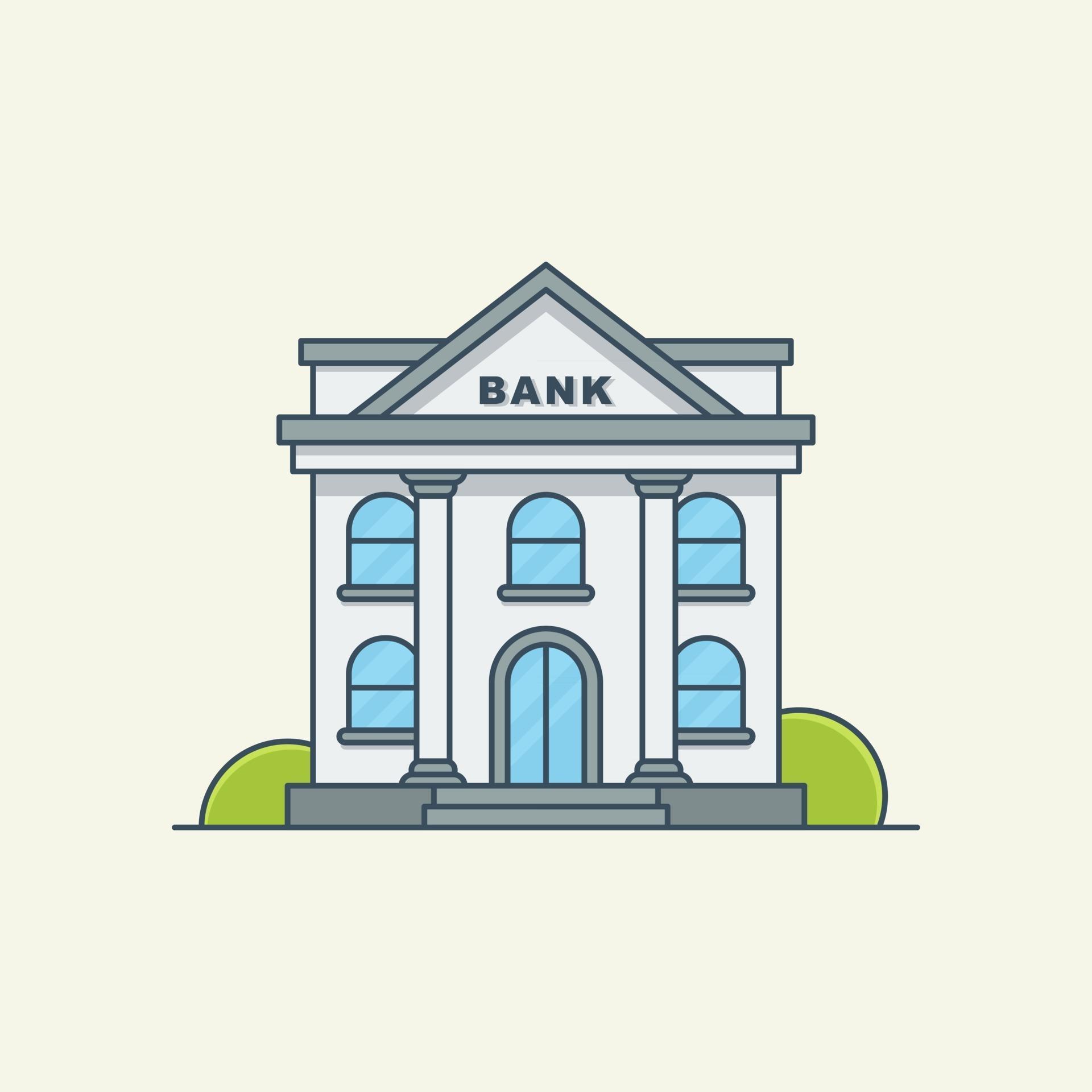 Bank Building Vector Icon Illustration 2547599 Vector Art At Vecteezy