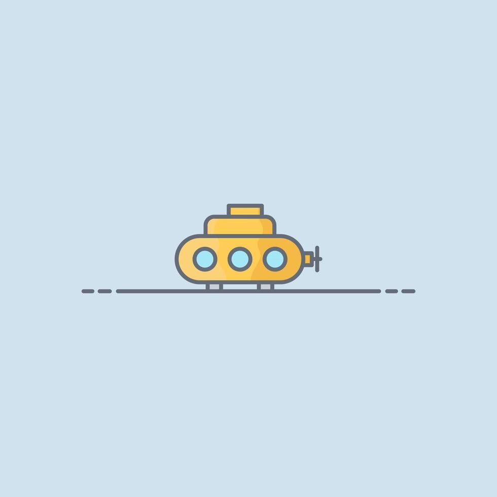 Submarine vector icon illustration