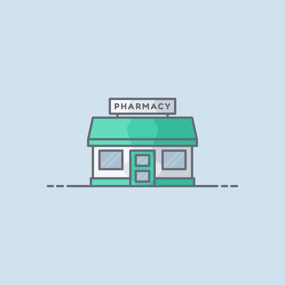 Pharmacy drugstore building vector