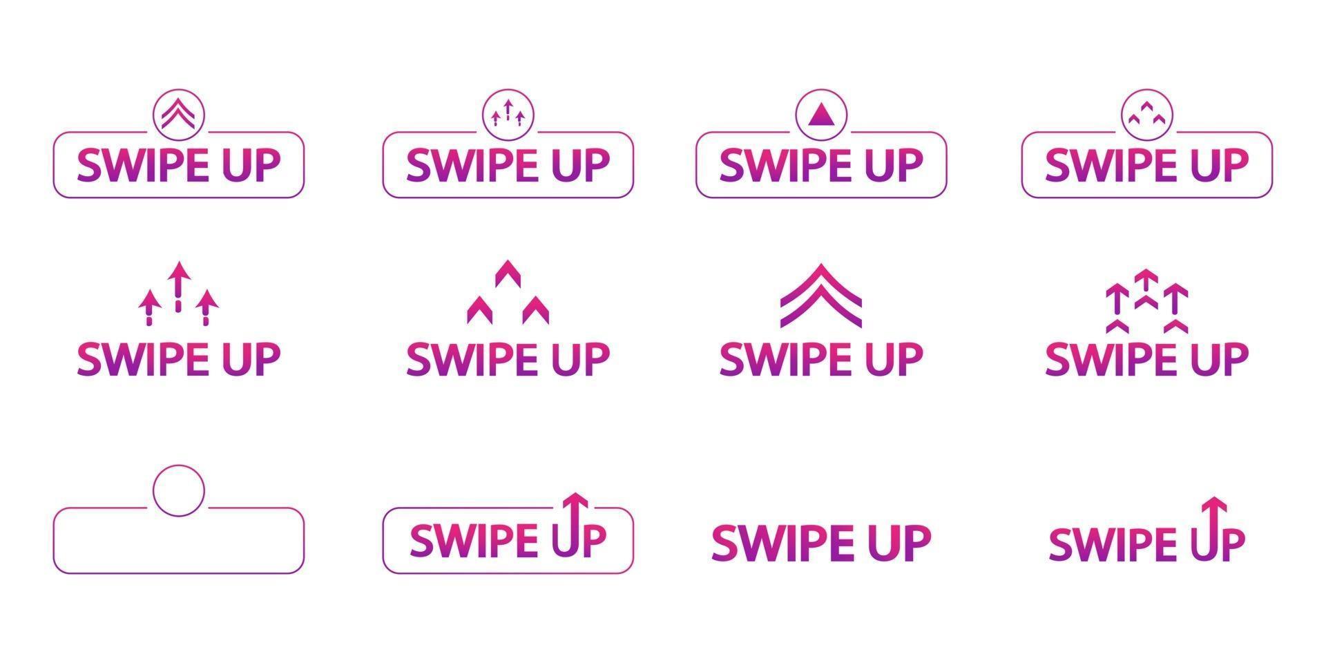 Swipe up Set of color swipe up icons vector