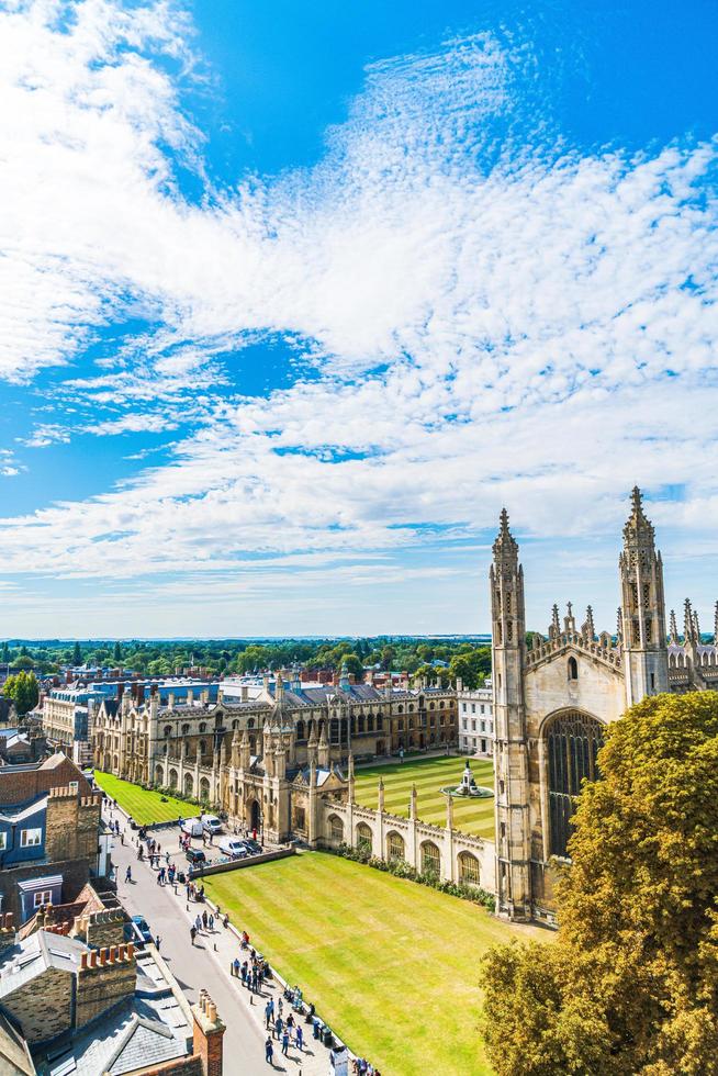 Un alto ángulo de vista de la ciudad de Cambridge, Reino Unido foto