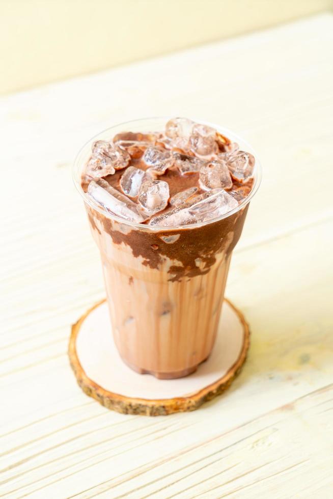 Iced chocolate milkshake drink photo