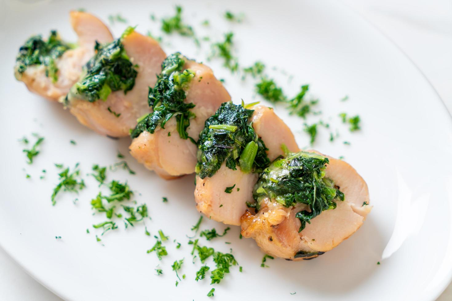 Chicken breasts stuffed with spinach and cheese photo