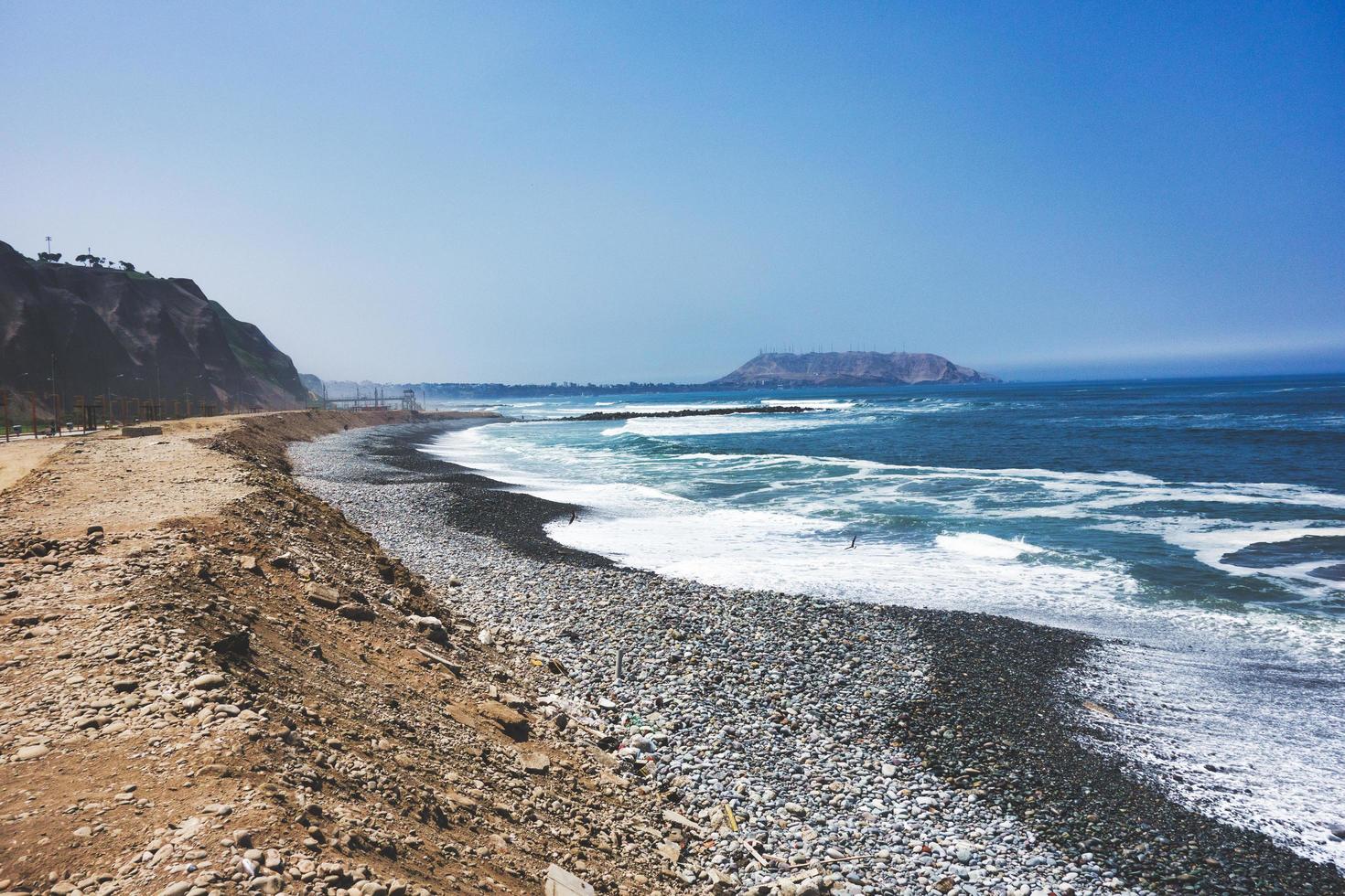 The coast of the Pacific Ocean Lima Peru photo