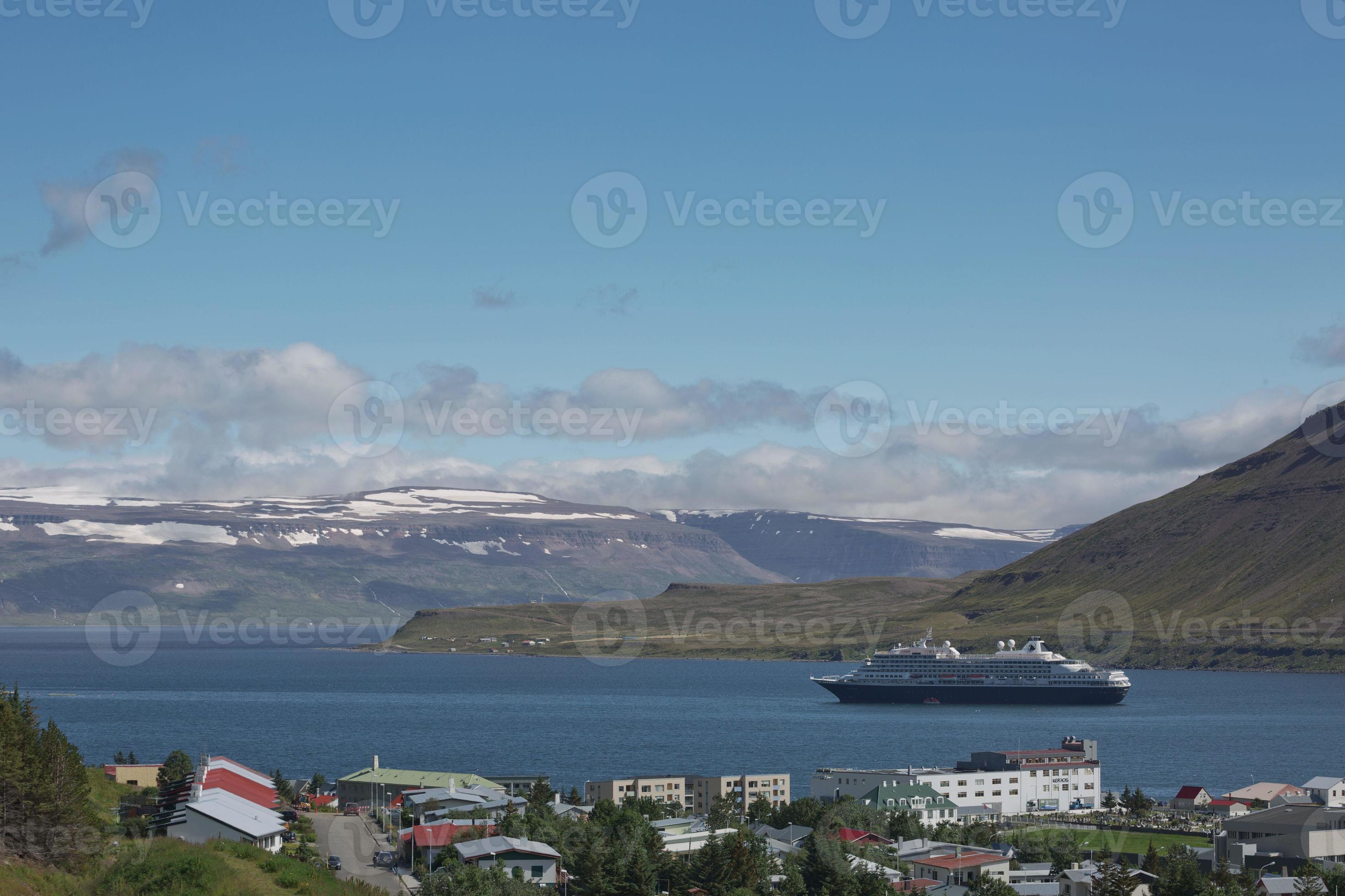 Cruise Ship Docking In Village Of Isafjordur In Iceland 2547961 Stock Photo At Vecteezy