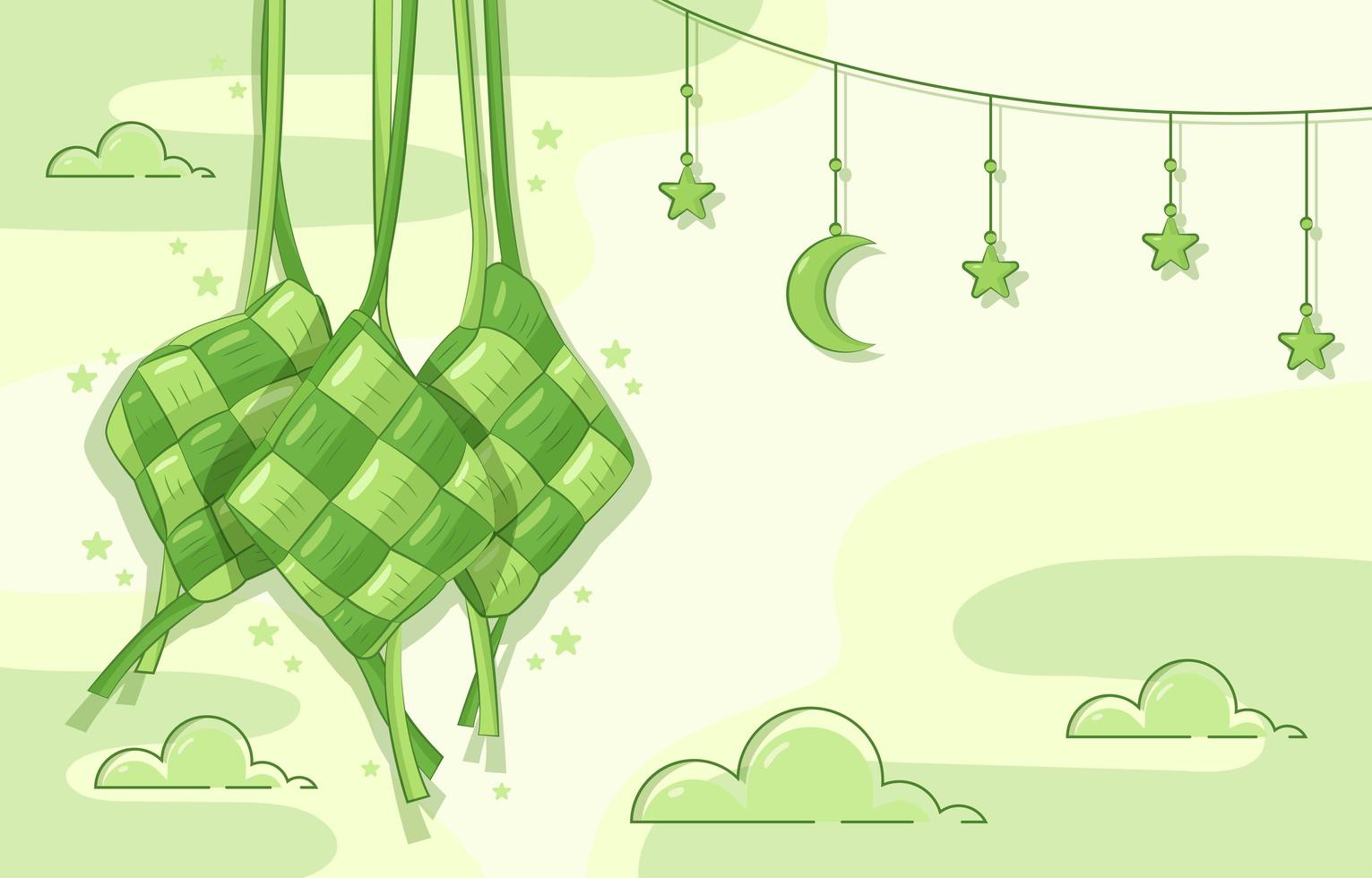 Uncooked Ketupat Background vector