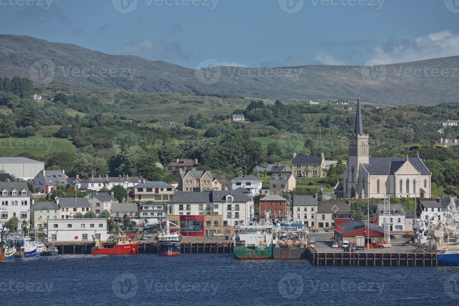 St Marys church and port of Killybegs in county Donegal, Ireland photo