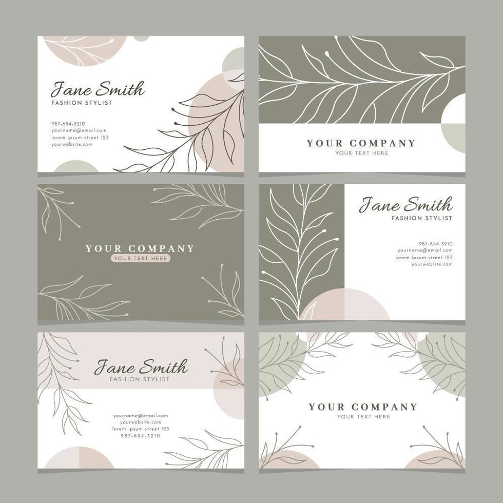 Beautiful Floral Name Card Template vector