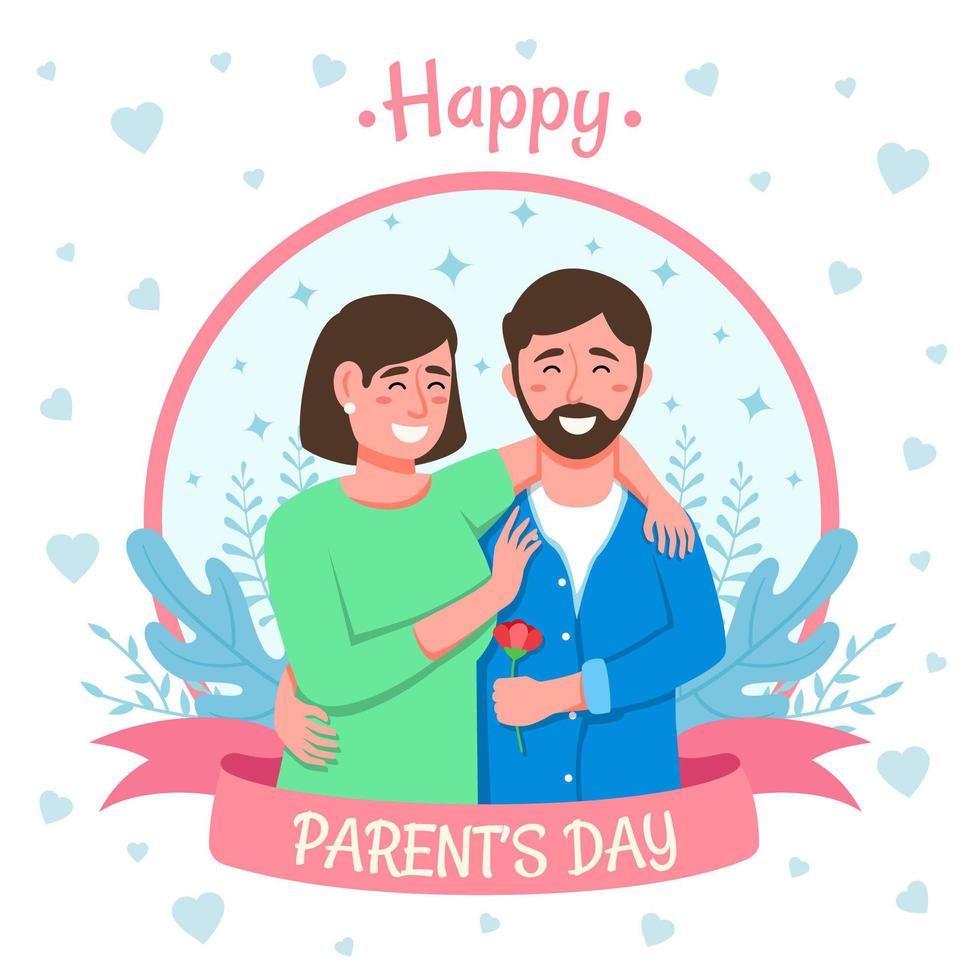 Parents Day For Father And Mother vector