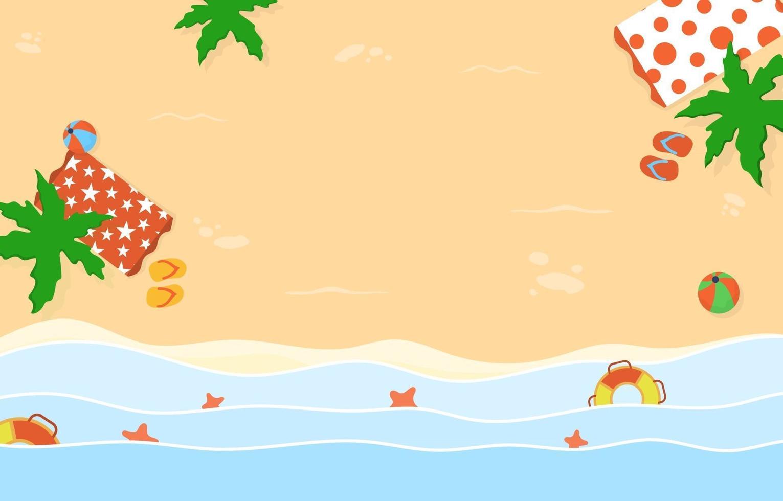 Seaside Summer Beach Top View vector