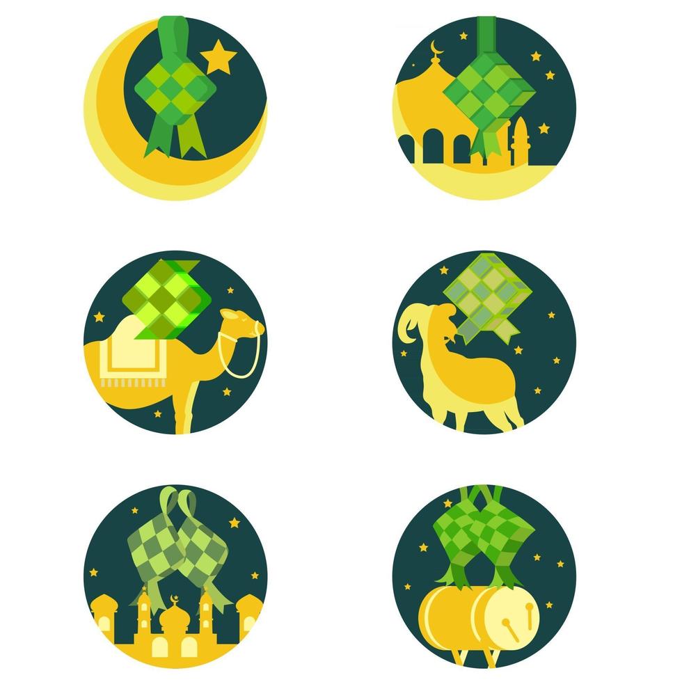 Various Ketupat icons for Ramadan vector