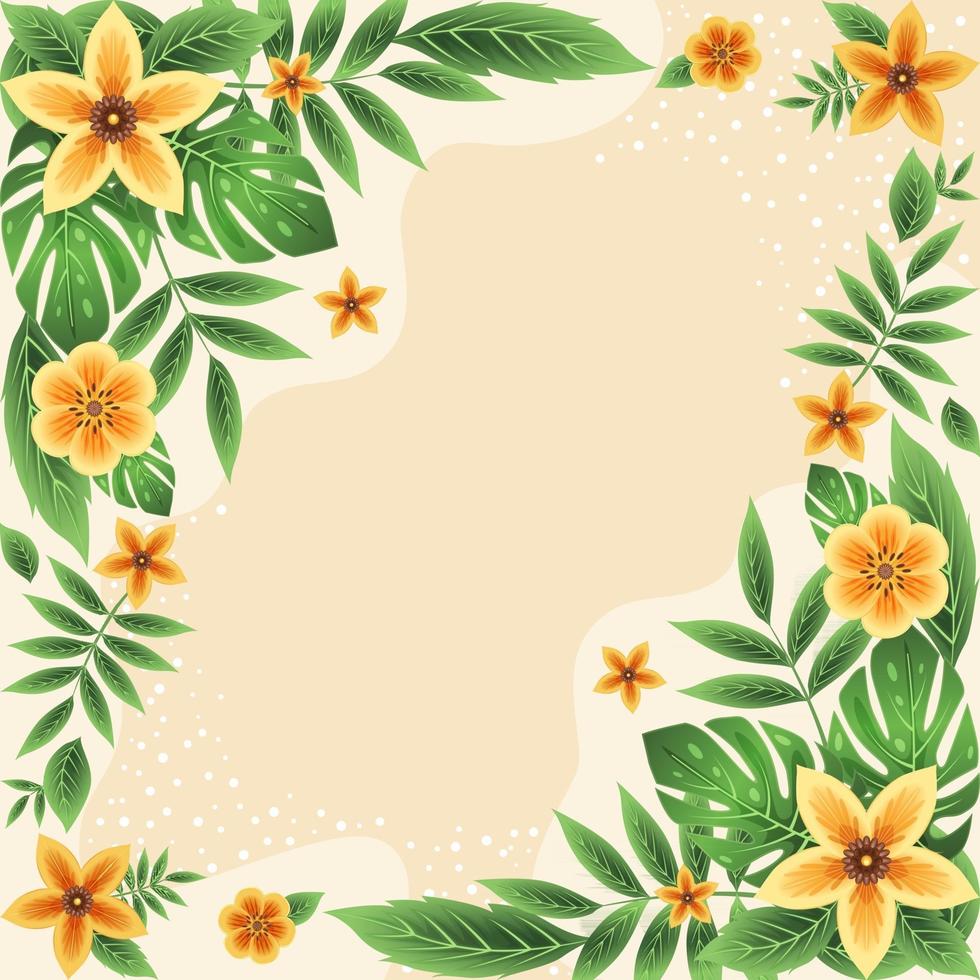 Colourful and Beautiful Summer Tropical Floral Background vector