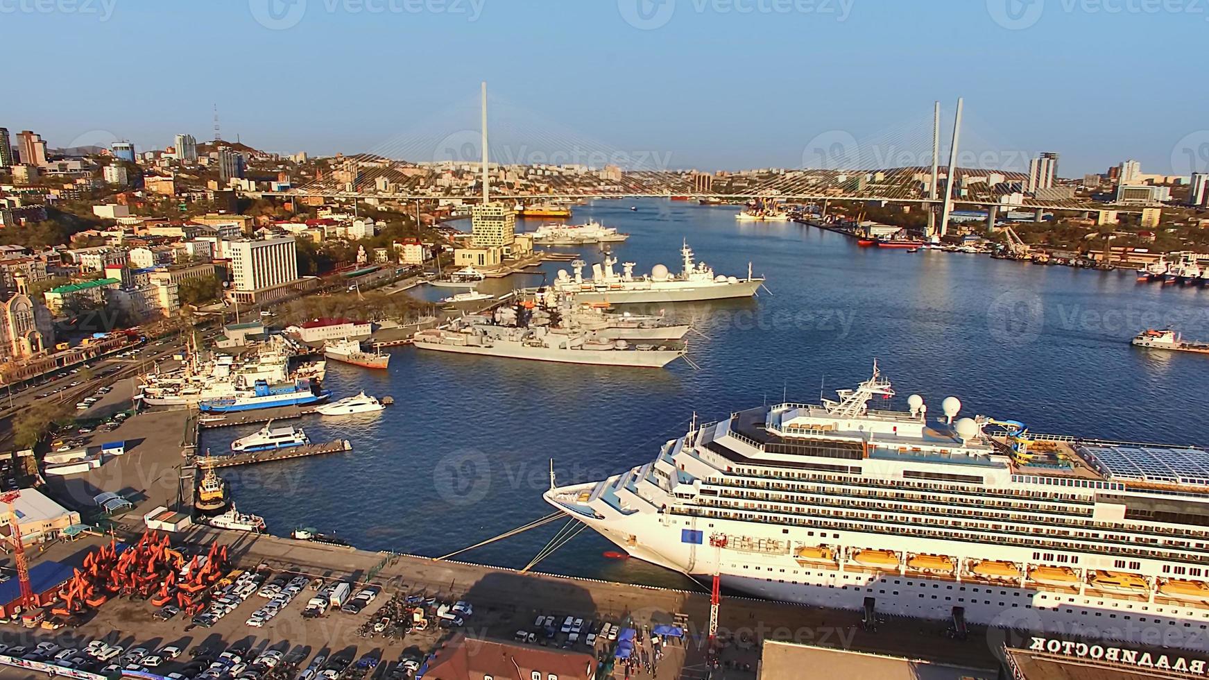 Aerial view of the city landscape  Vladivostok  Russia photo