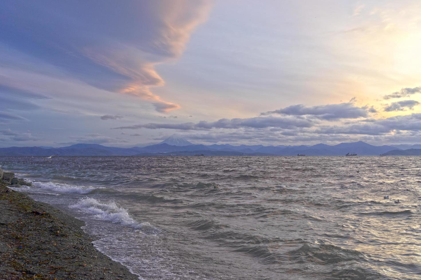 Seascape with a view of Avachinskaya Bay  Kamchatka photo