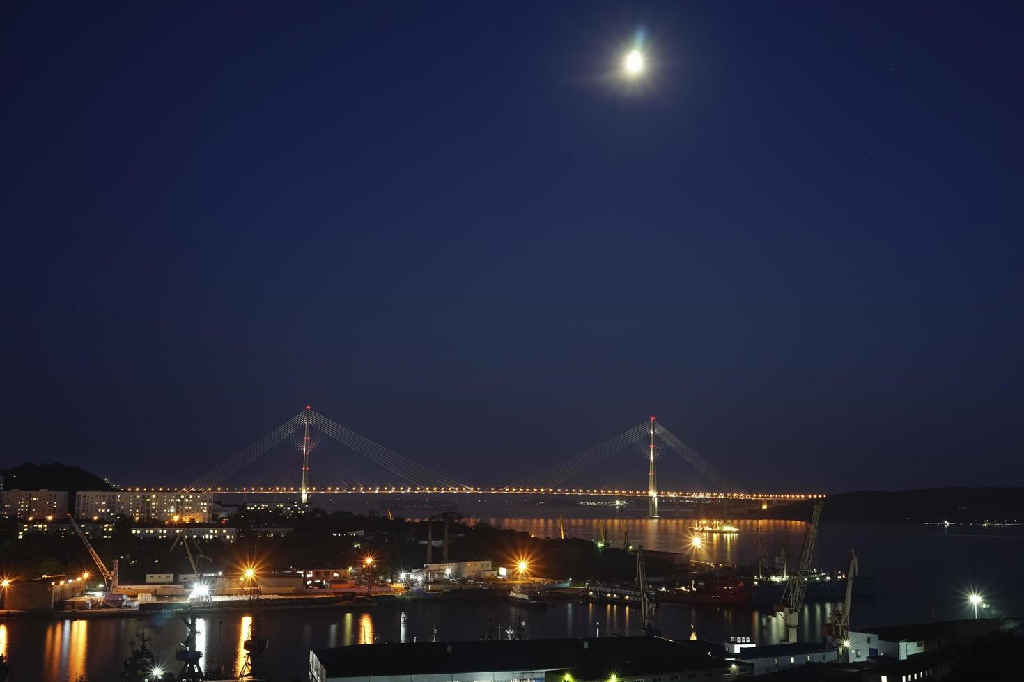 Night landscape with views of the Russian bridge photo