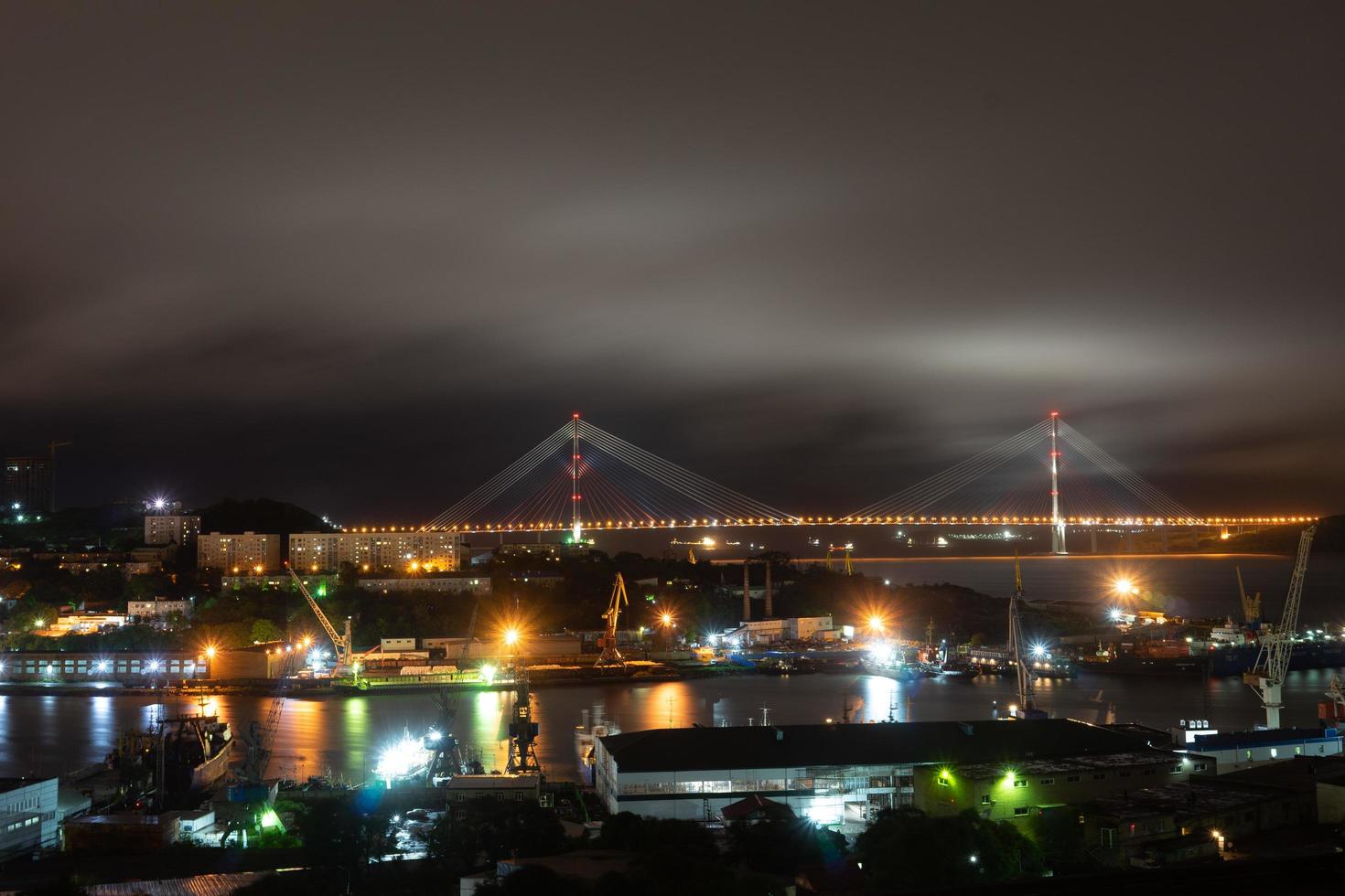Night landscape of Vladivostok city landscape photo