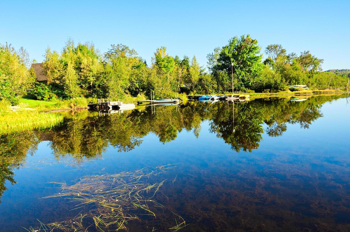 A great vacation day on the edge of a lake photo