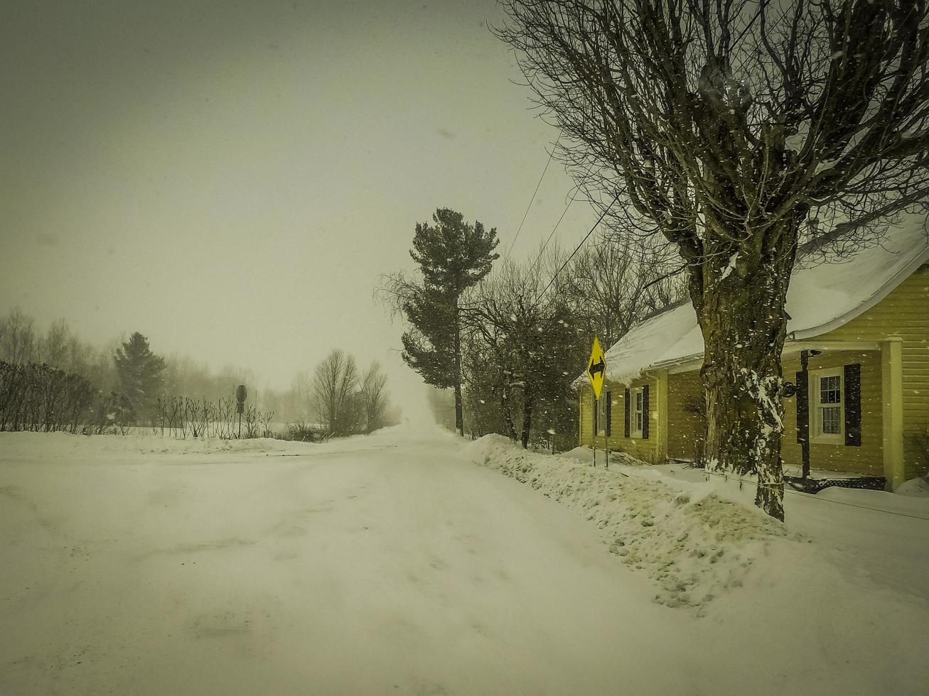 A snowstorm in Quebec photo