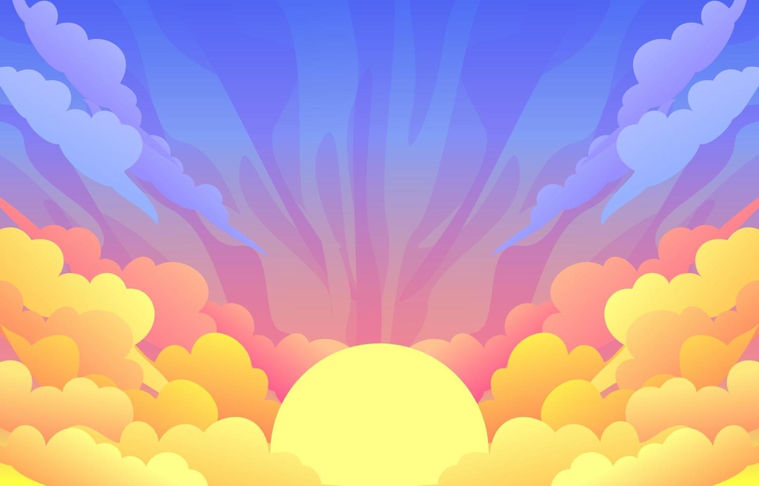 Sunset Landscape Background vector