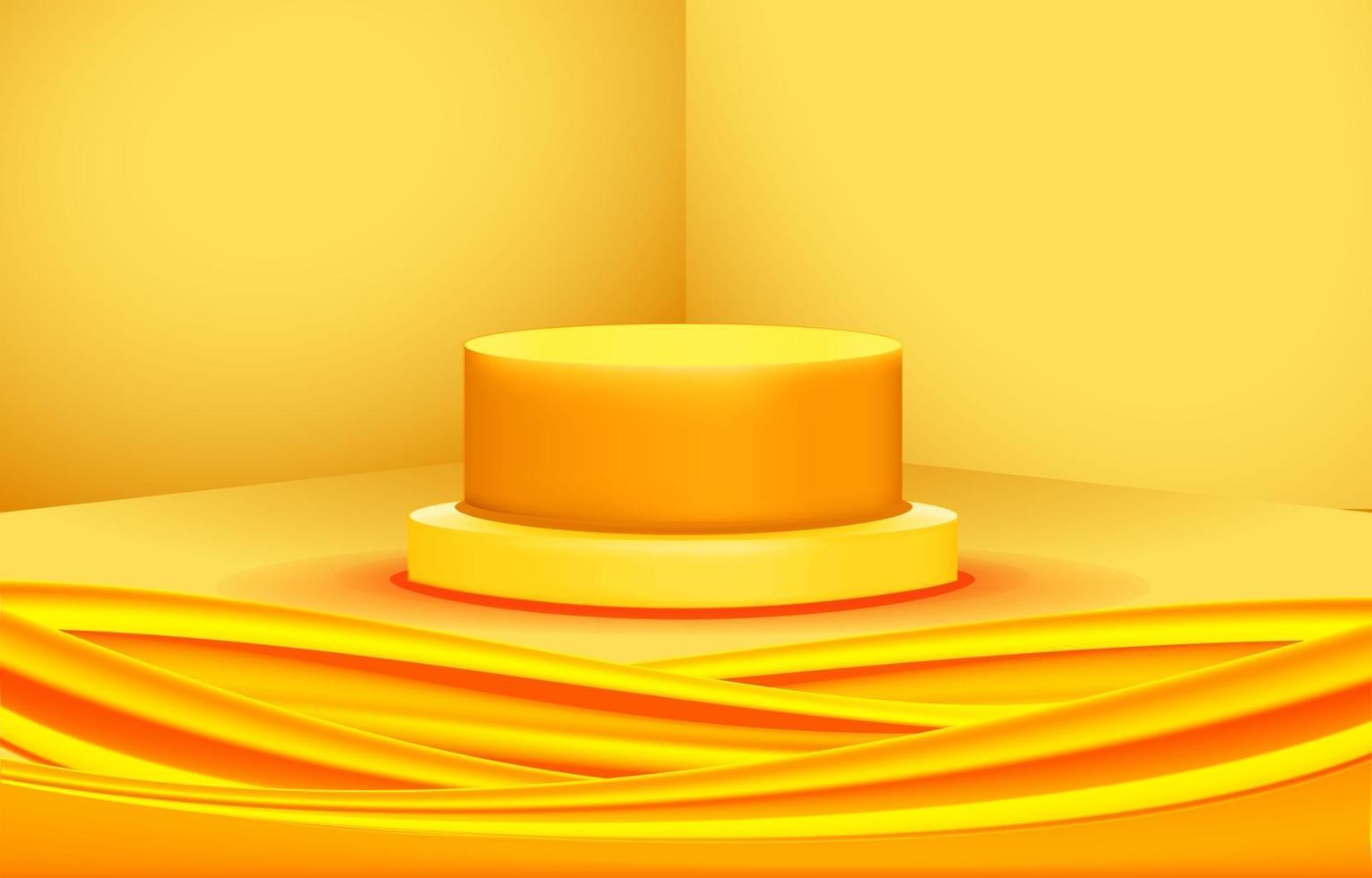 Yellow Display Stage Background vector