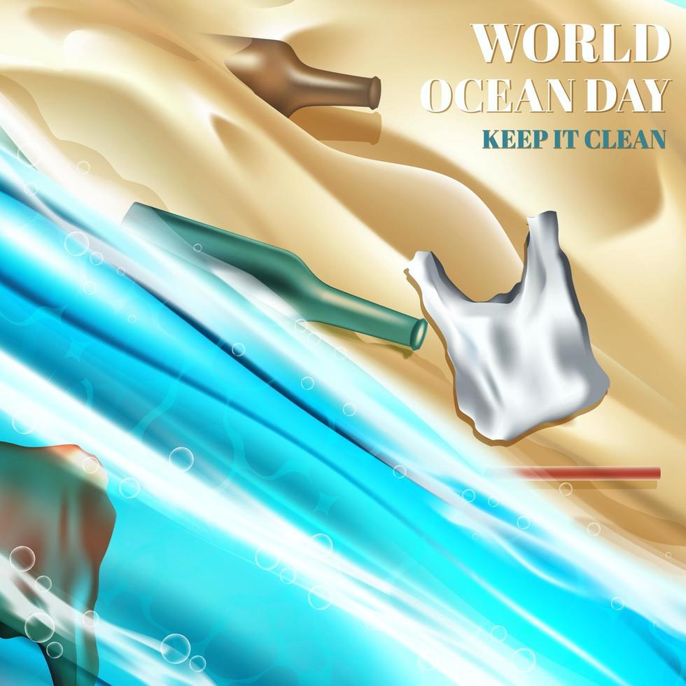 World Ocean Day Awareness Campaign vector