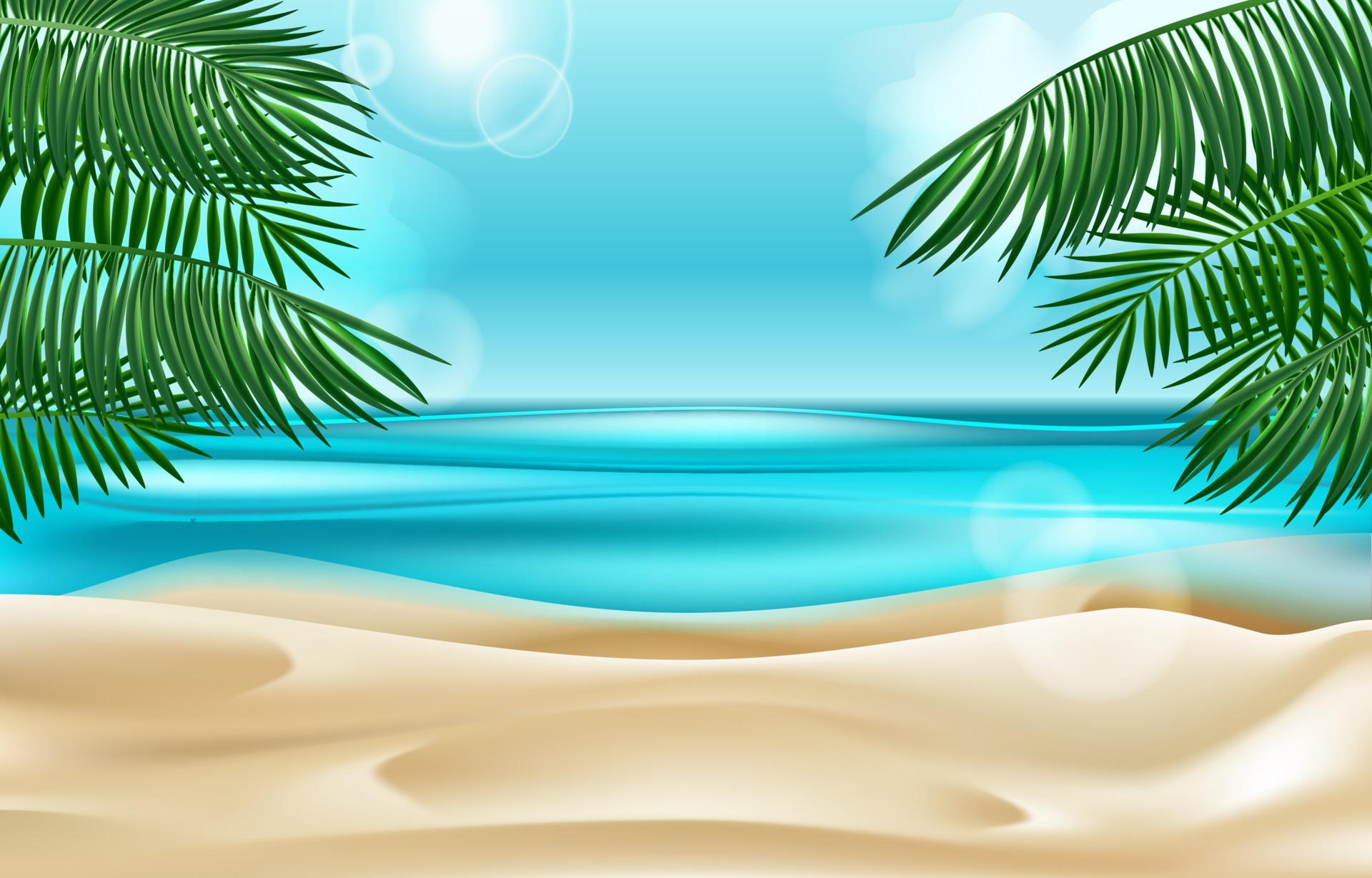 Summer Scene at the Beach 2548727 Vector Art at Vecteezy