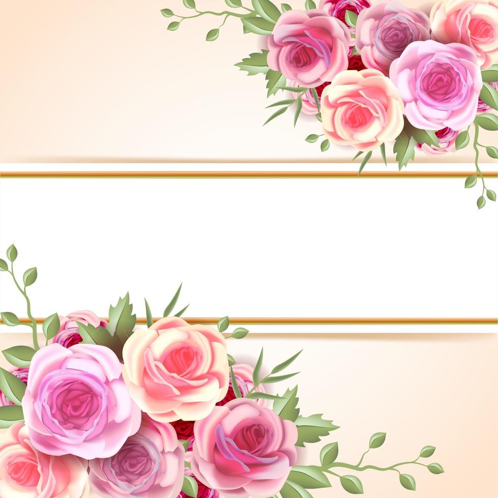 fondo de rosas rosadas realistas vector