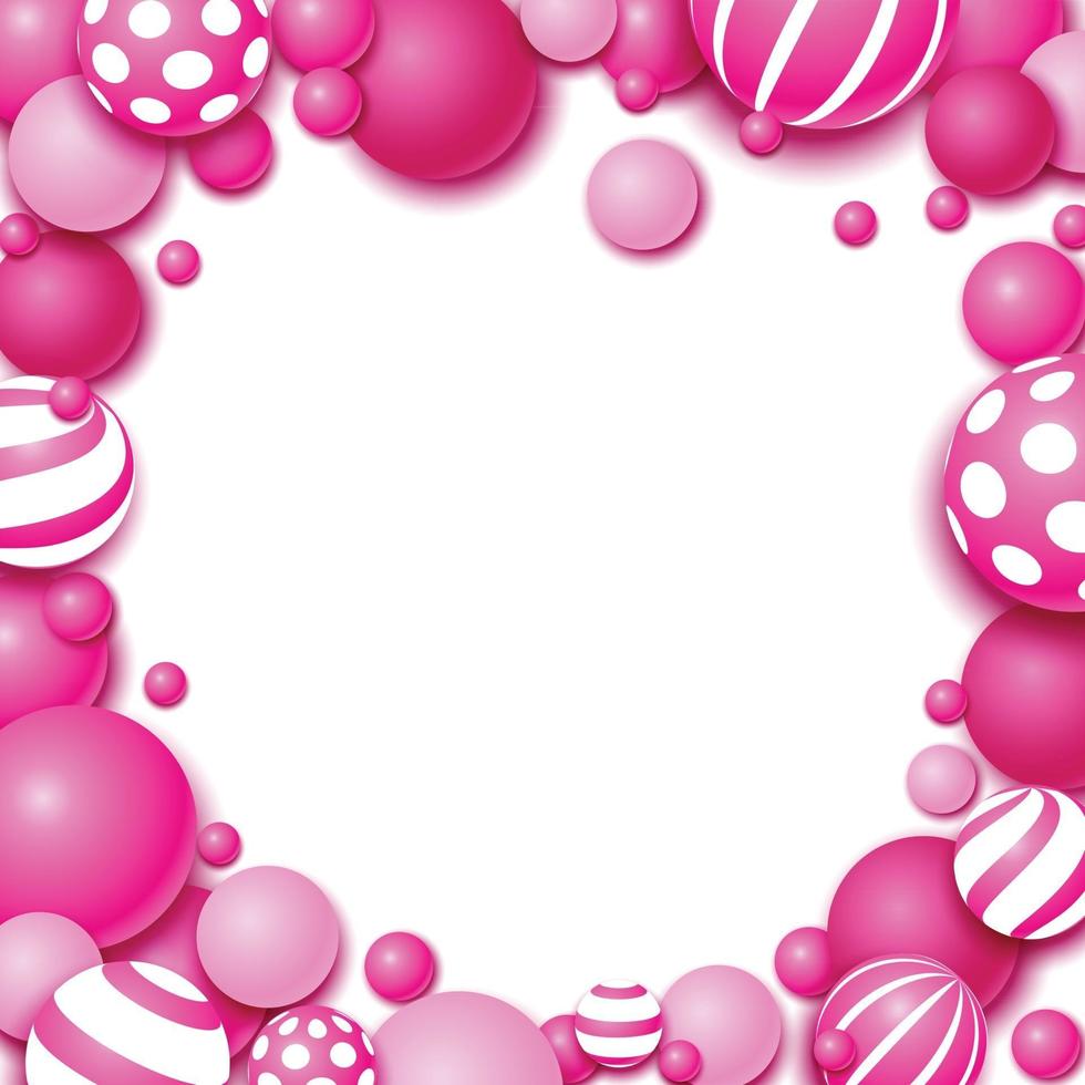 Beauty Pink Balloon Decoration vector