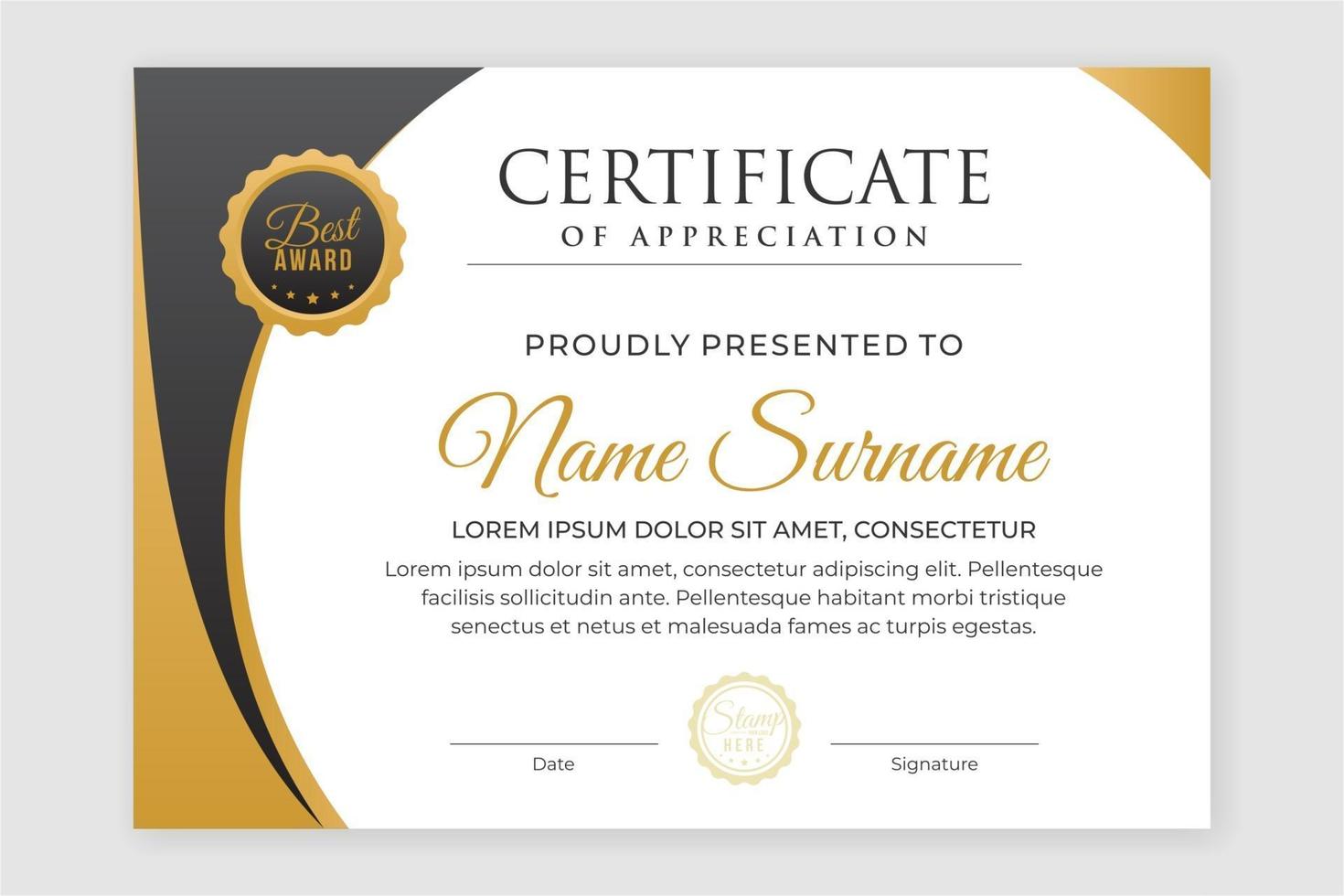 white certificate design vector